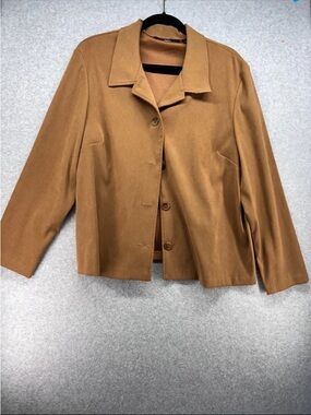 Briggs New York Camel Single-Breasted Blazer